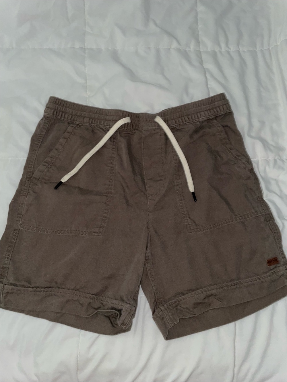 Buffalo David Bitton Men's Shorts in Taupe with White Drawstring